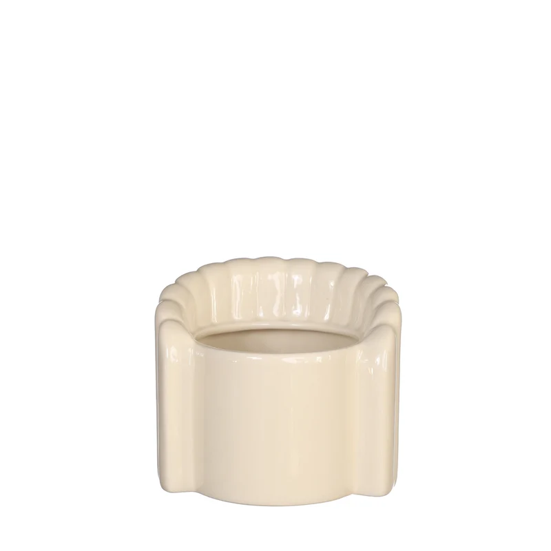 Pouff stoel aardewerk Ø8,4 h.9 l.9,5 cm crème
