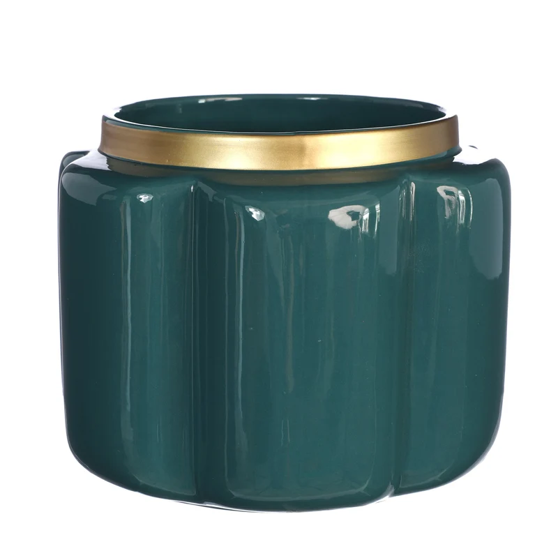 Pouff pot aardewerk Ø17,6 h.13,7 cm petrol