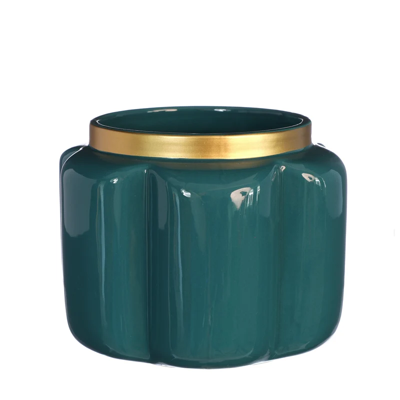 Pouff pot aardewerk Ø15,8 h.12 cm petrol