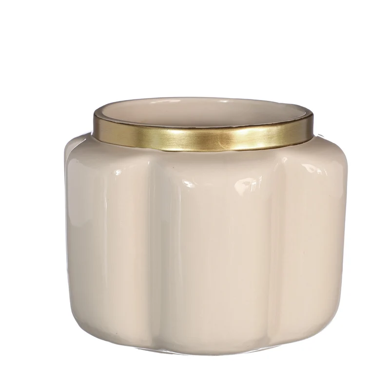 Pouff pot aardewerk Ø15,8 h.12 cm crème