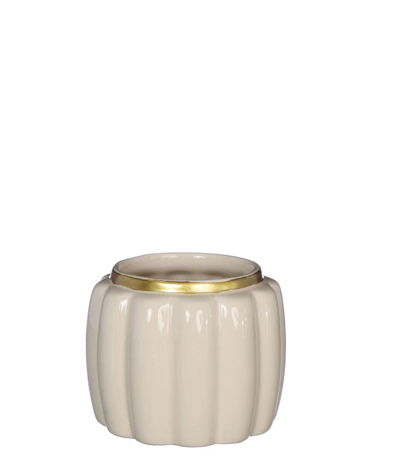 Pouff pot aardewerk Ø9,5 h.7,6 cm crème