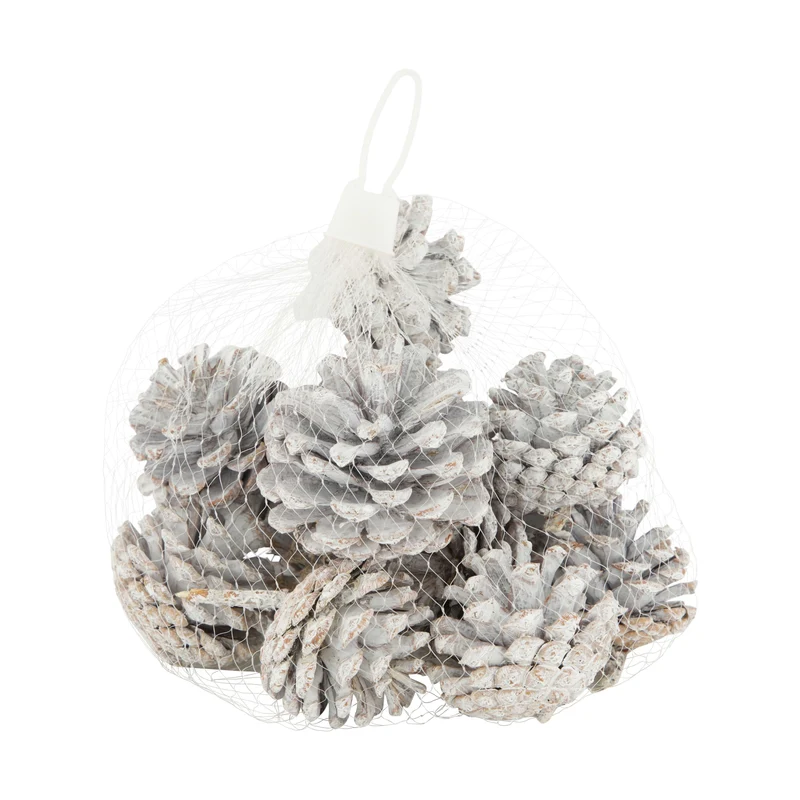 Pinecone 200gr nature 13x13x9cm Snowy White