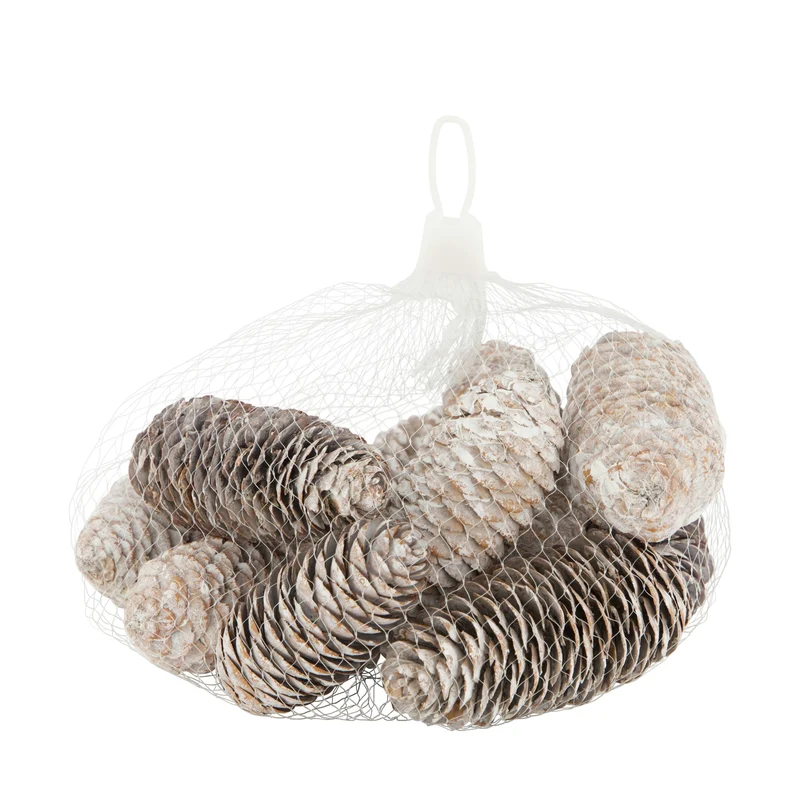 Pinecone 150gr nature 12x12x5cm Snowy White