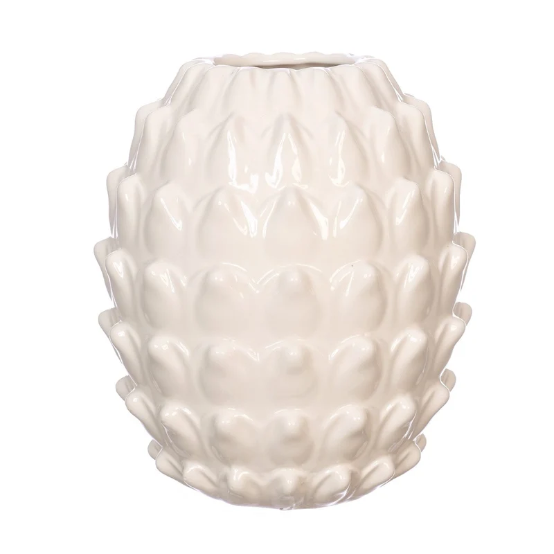 Vaas Maya aardewerk Ø18 h.20 cm crème