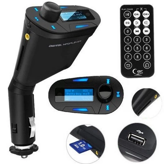 FM transmitter 12V incl.MP3 speler, remote & aux-kabel