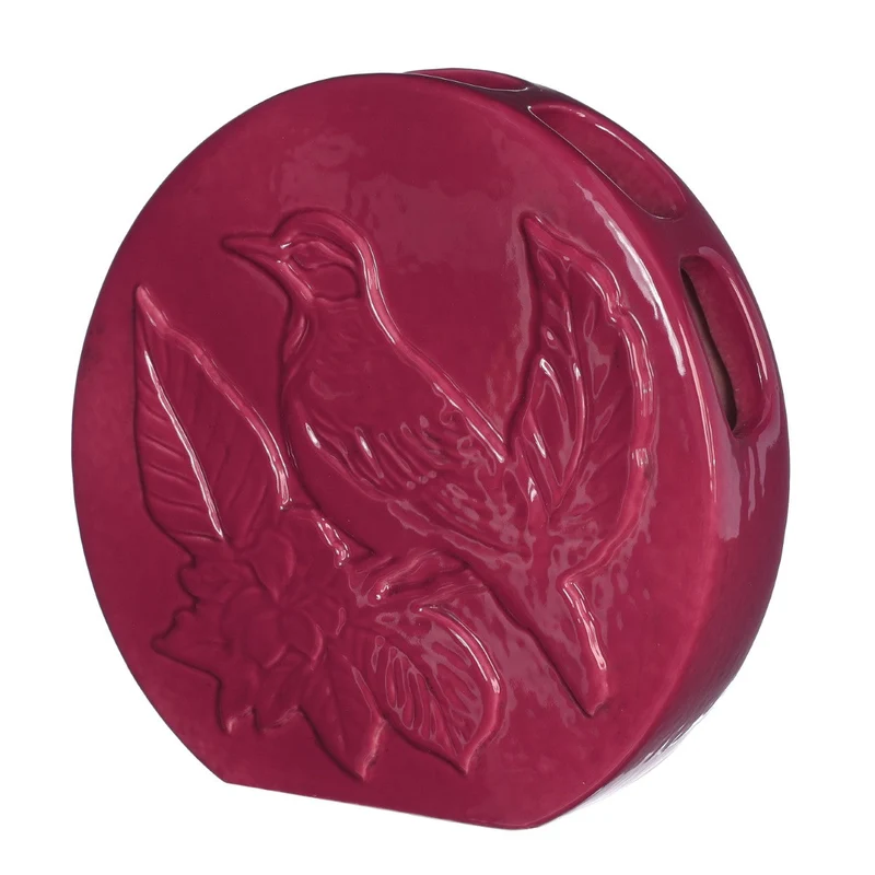 Vaas Bird aardewerk Ø6 h.20 l.20 cm kers