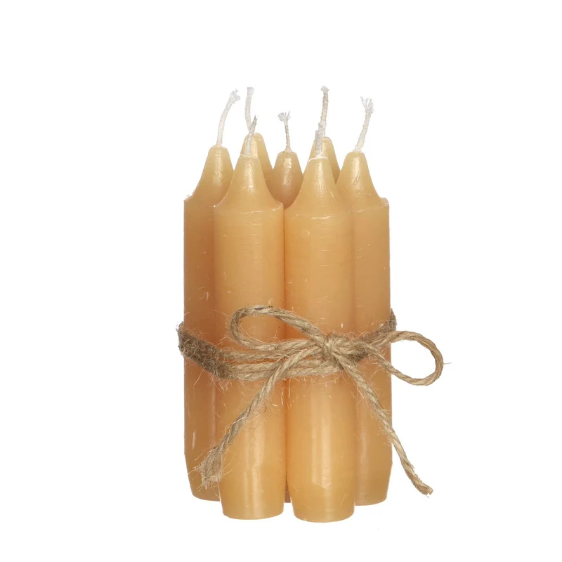 honey taper candle h.11 cm set 7
