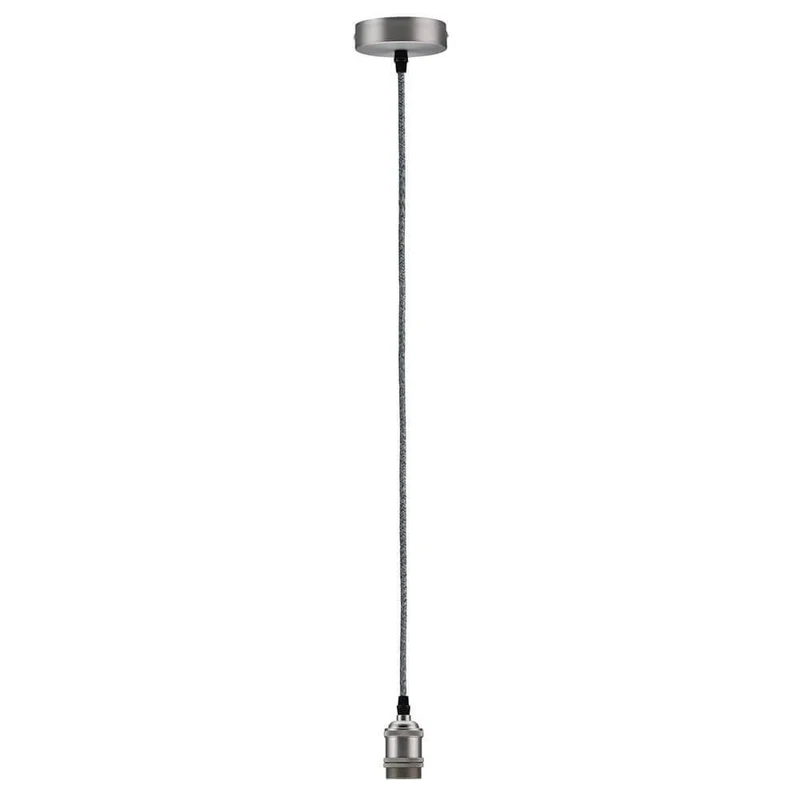 Vintage-Pendel mit E27-Fassung Grau Nickel-Gebürstet