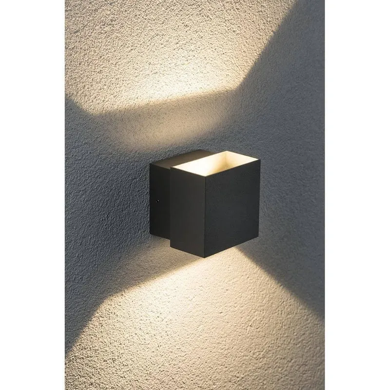 Wandaufbauleuchte LED Cybo eckig 2x3W grau 100x100mm