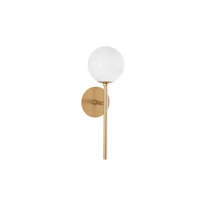 Cantona Glas-Wandlampe Messing, Weiß