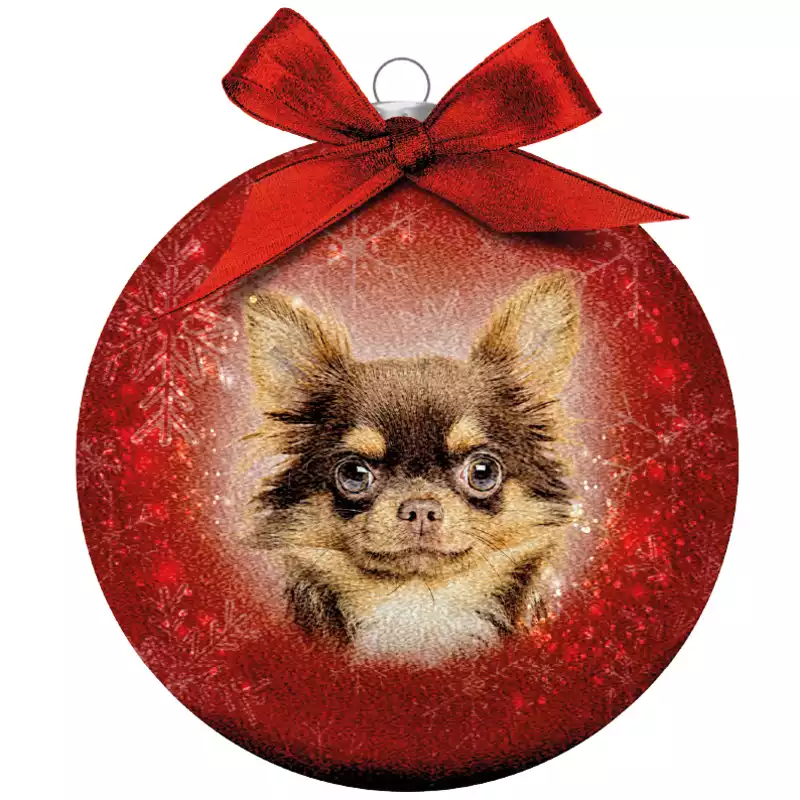 Chihuahua kerstbal, 10 cm