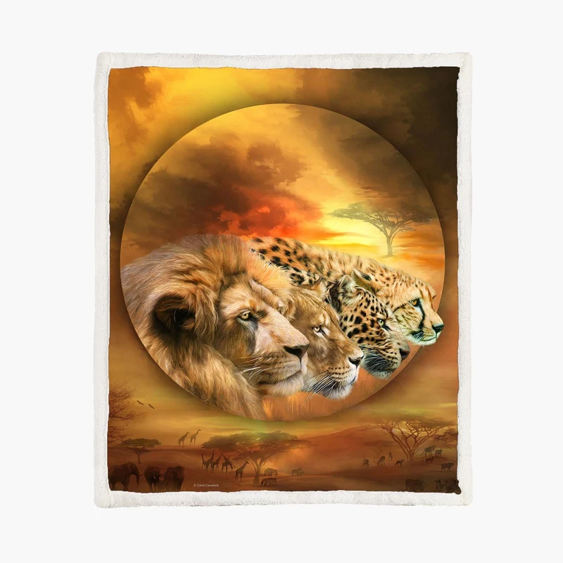 Spirit of the savannah fleece deken, 150 x 200 cm