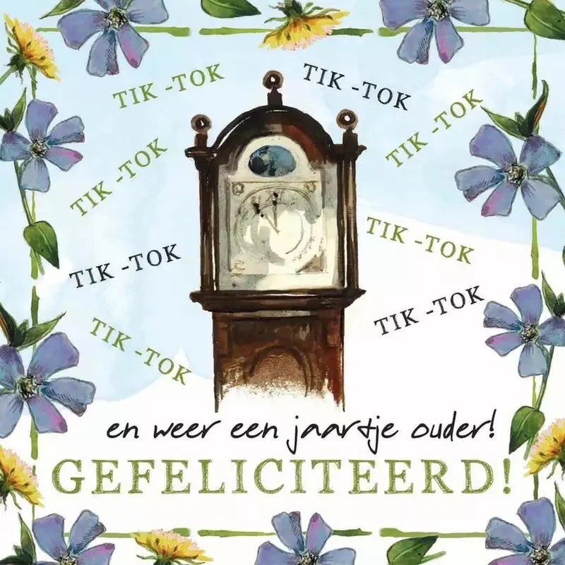 Weer een jaartje ouder wenskaart Rien Poortvliet, 13,5 x 13,5 cm