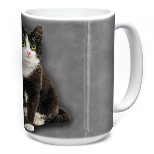 Black and white cat mok, 440 ml