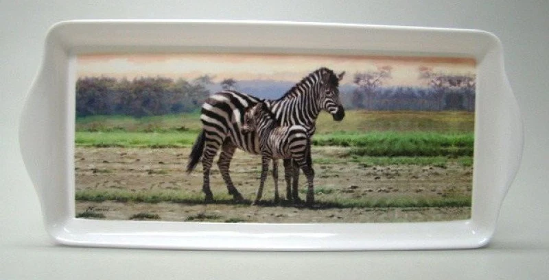 Zebra dienblad, 18 x 40 cm