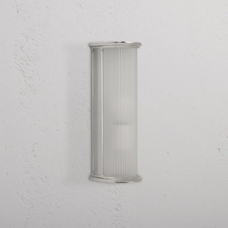 Bank Wall Light Fluted Glass – Polished Nickel