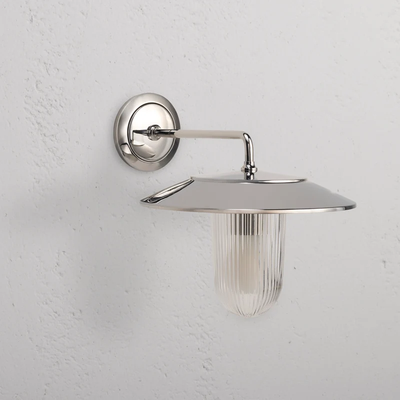 Kensington Wall Light Fluted Glass – Polished Nickel