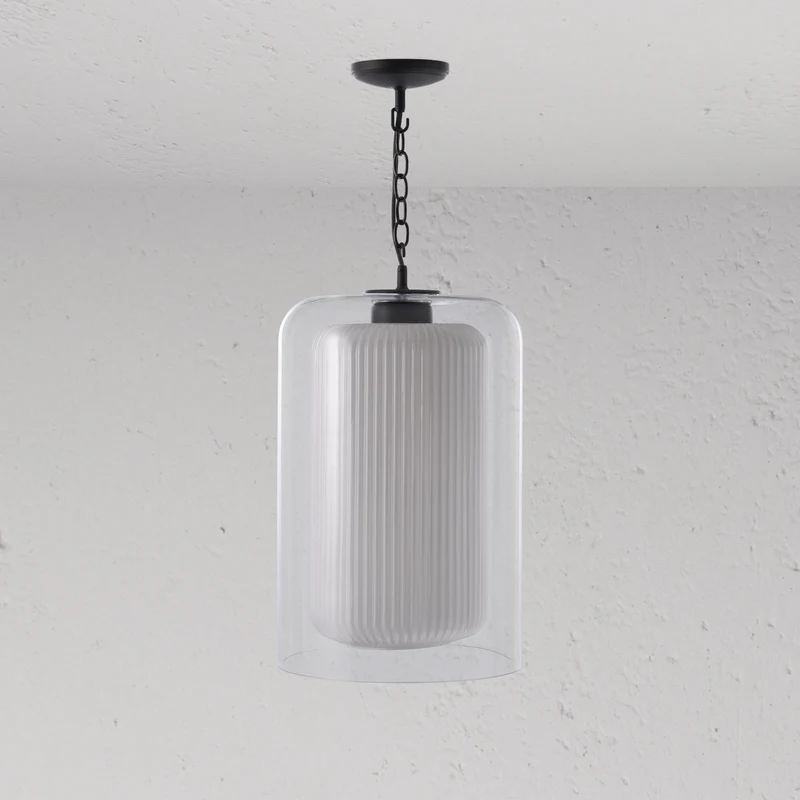 Windsor Large Pendant Light Opal Glass - Bronze