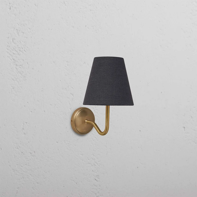 Malvern Small Wall Light Basalt Grey - Antique Brass