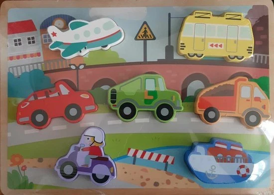 Voertuigen Mini matters vormenpuzzel, 7 stukjes