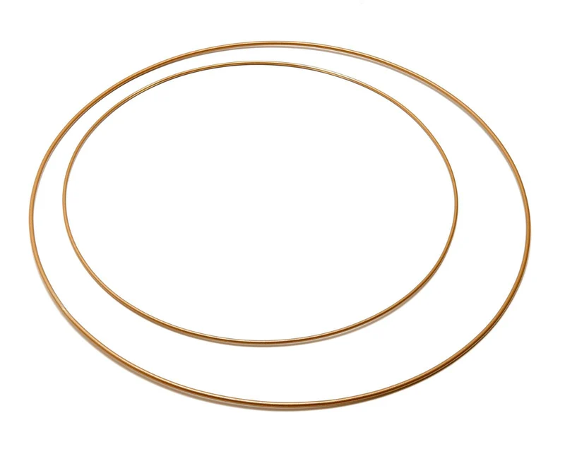 Metal ring 20cm gold PER STUK