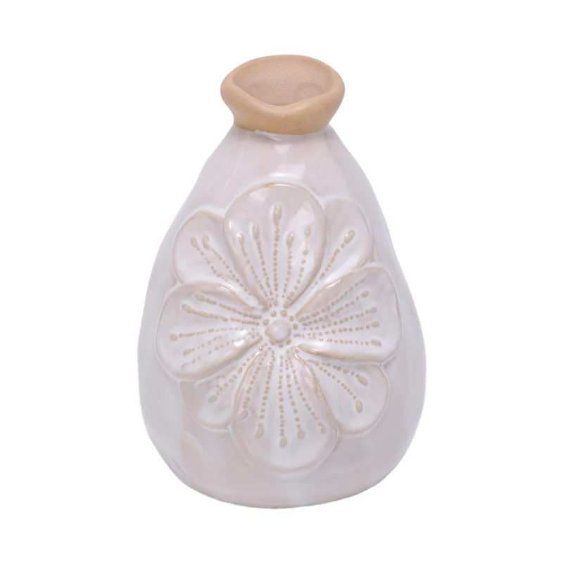 Vase Ceramic Kallimasia D8 H11cm Brown/White