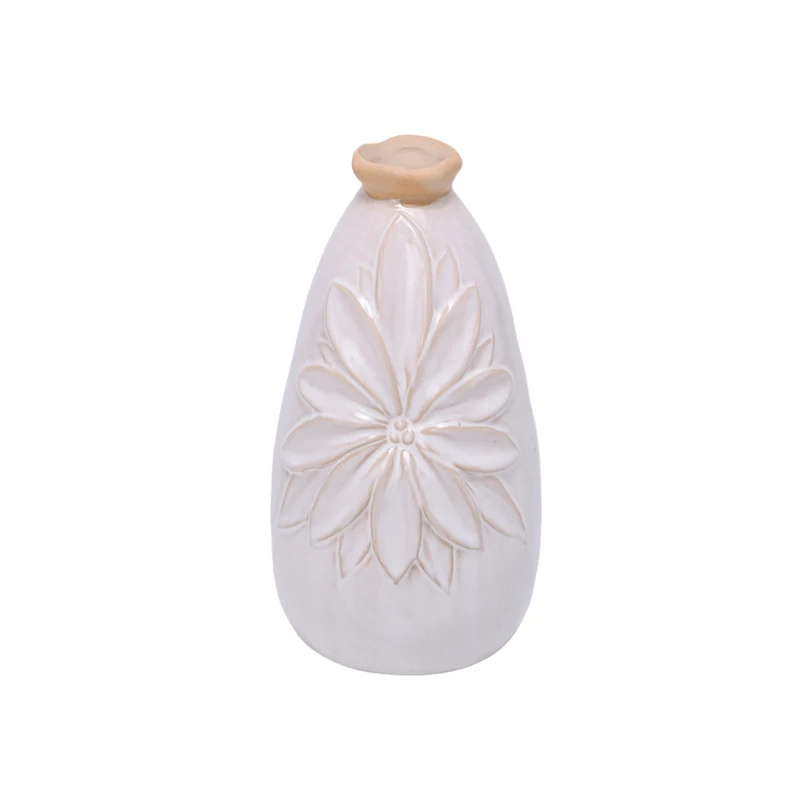 Vase Ceramic Kallimasia 10x9x16cm Brown/White