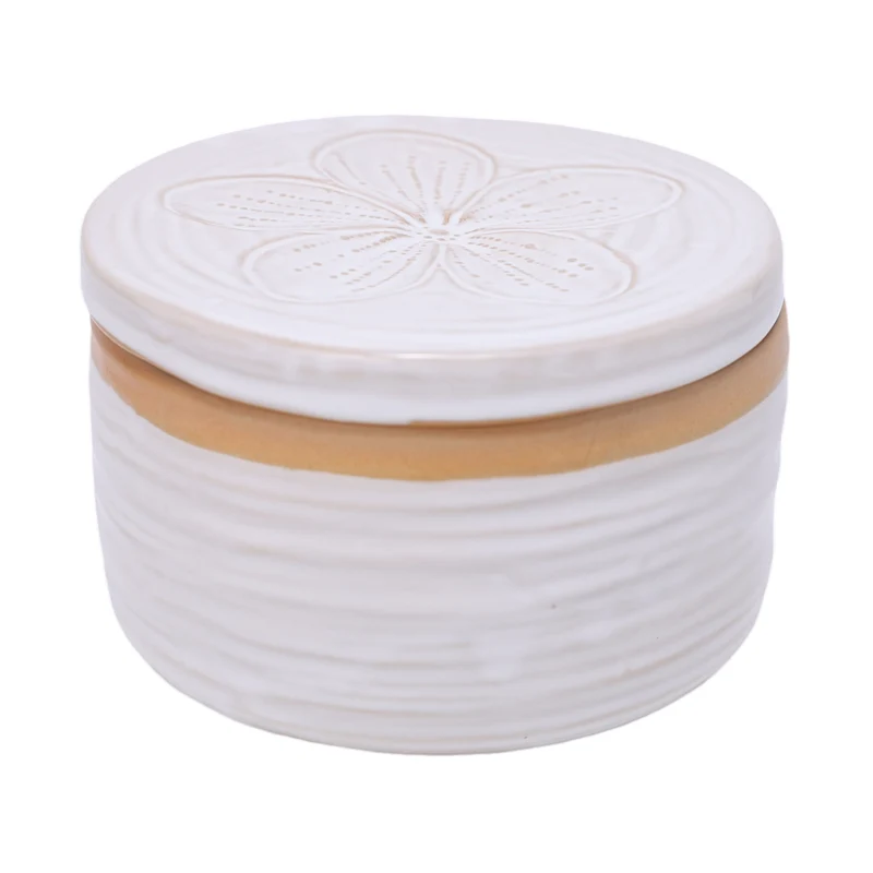 Storage Pot Ceramic Kallimasia D13 H8cm Brown/White
