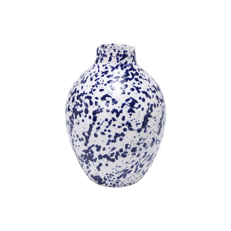 Vase Ceramic Kalamos D17 H23cm Blue/White