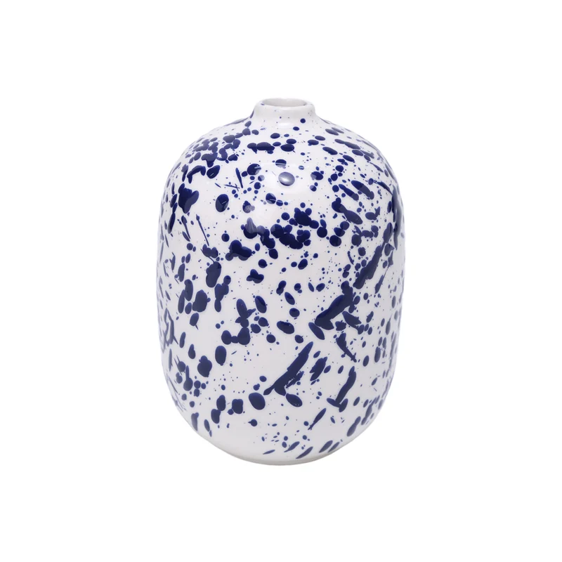 Vase Ceramic Kalamos D14 H20cm Blue/White