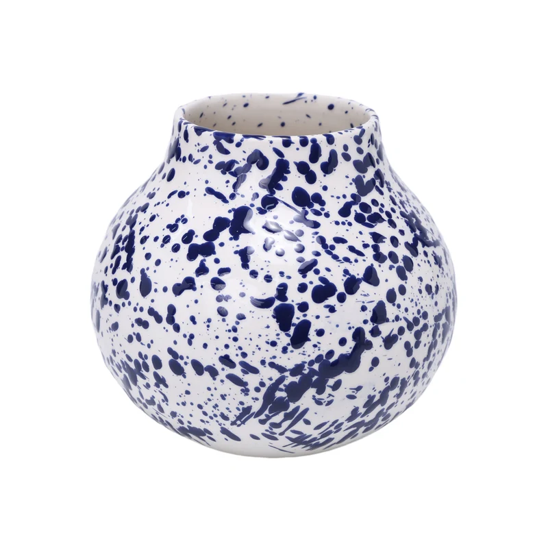 Vase Ceramic Kalamos D20 H17cm Blue/White