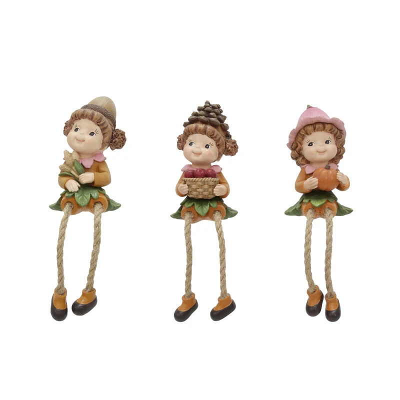 Deco Sitting Elf 3 assortie 17cm polyester