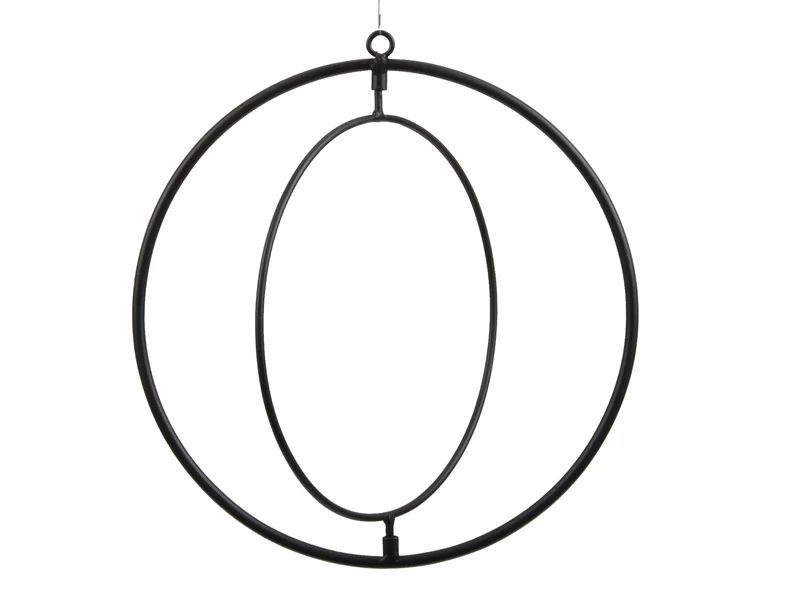 Metal ring double black Ø 25x26 cm