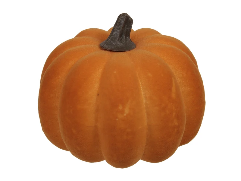 4 flock pumpkins orange Ø 9x8 cm