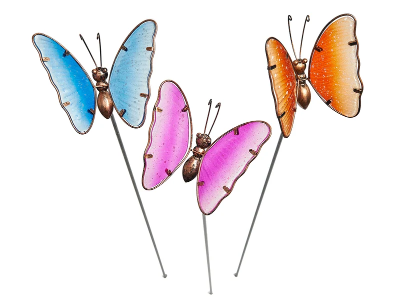 Tuinsteker vlinder 'Sparkle' 3 assorti 95cm