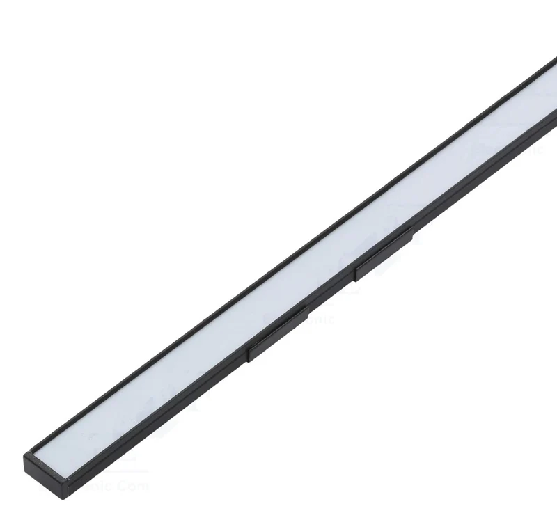 LED profiel - zwart - melk witte afdekplaat - 14 x 6 mm