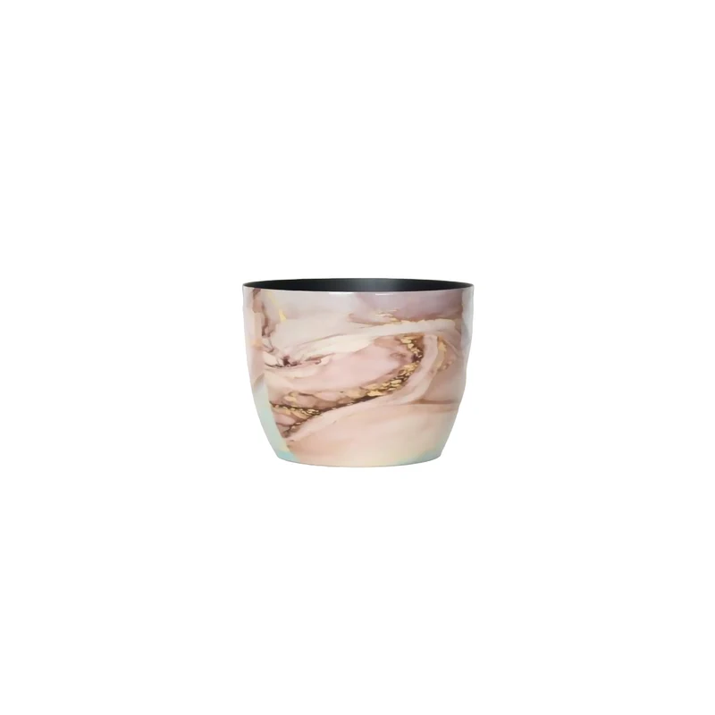 Metal Pot Marble D15 H11cm Multicolour
