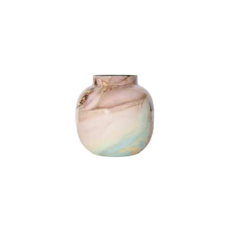Metal Vase Marble D17 H17cm Multicolour