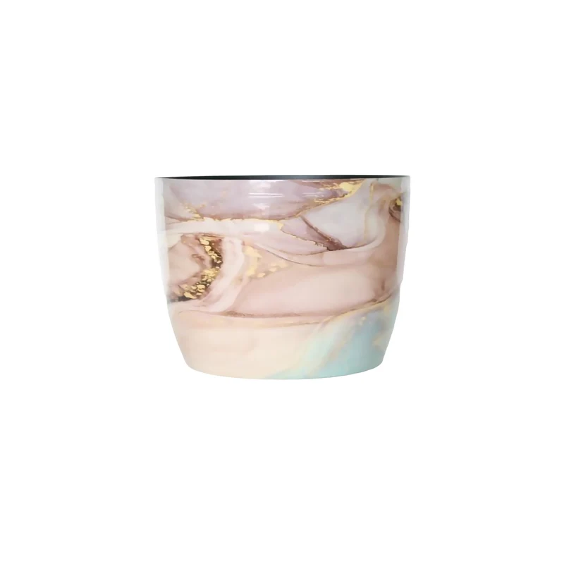Metal Pot Marble D23 H17cm Multicolour