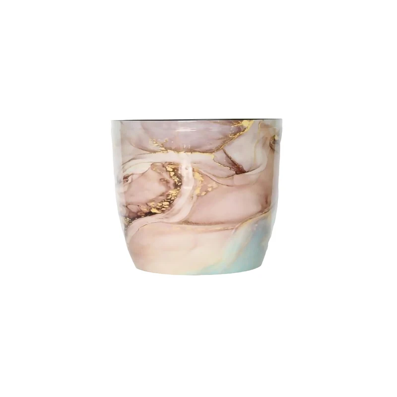 Metal Pot Marble D27 H23cm Multicolour