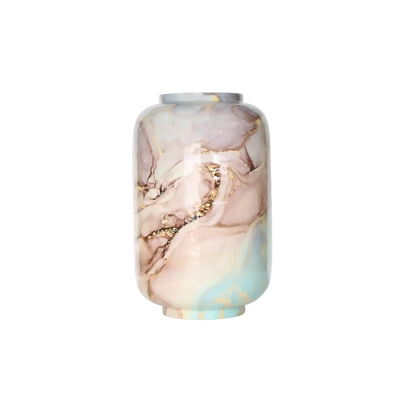 Metal Vase Marble D26 H40cm Multicolour