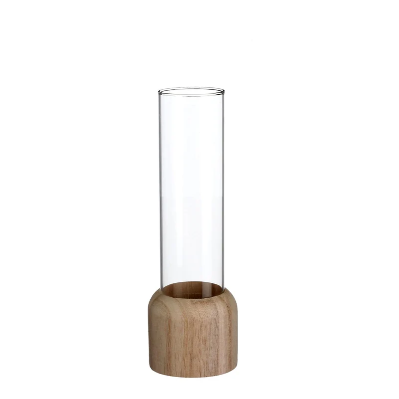 Houten basis met reageerbuis Ø5 h.28cm