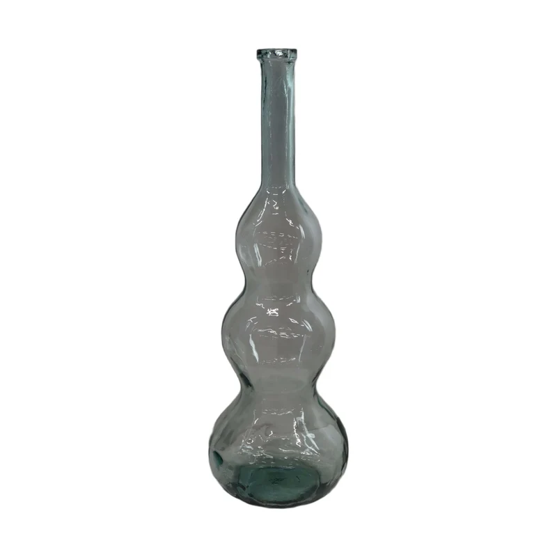 Bottle recycled glass 33x33x100cm Transparent