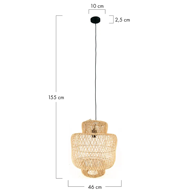 Ceiling light rattan 46x46x55cm Natural