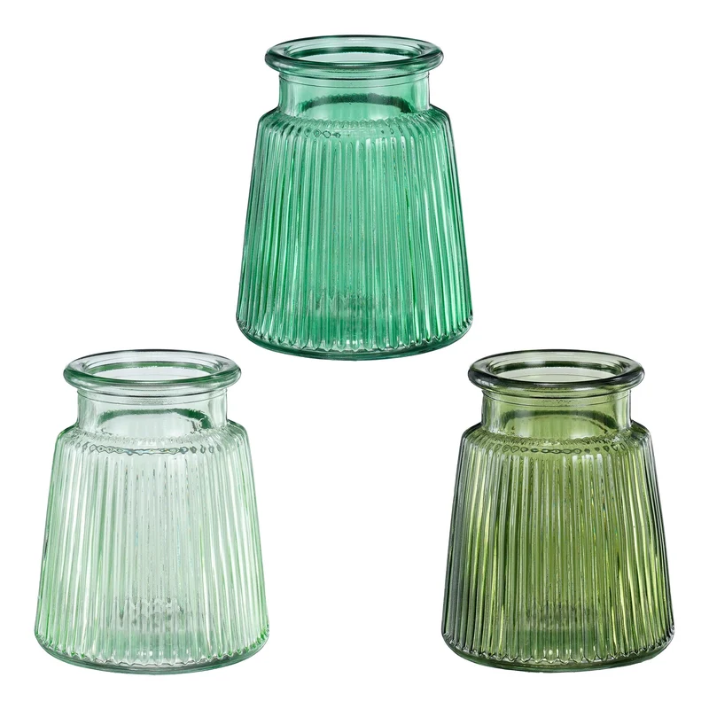 Addy vaas l.groen 3 assorti - h12xd10cm