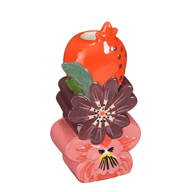 Elvira kandelaar paars - l9,5xb5xh18,5cm