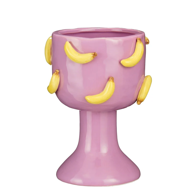 Pot op voet banaan paars - h22xd16cm
