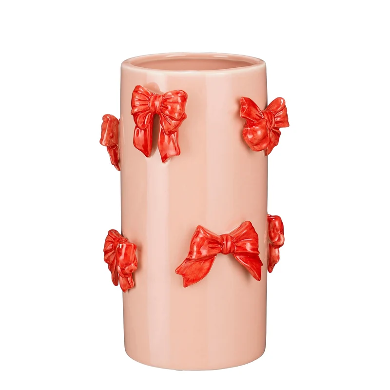 Vaas strik rood - h26xd17cm
