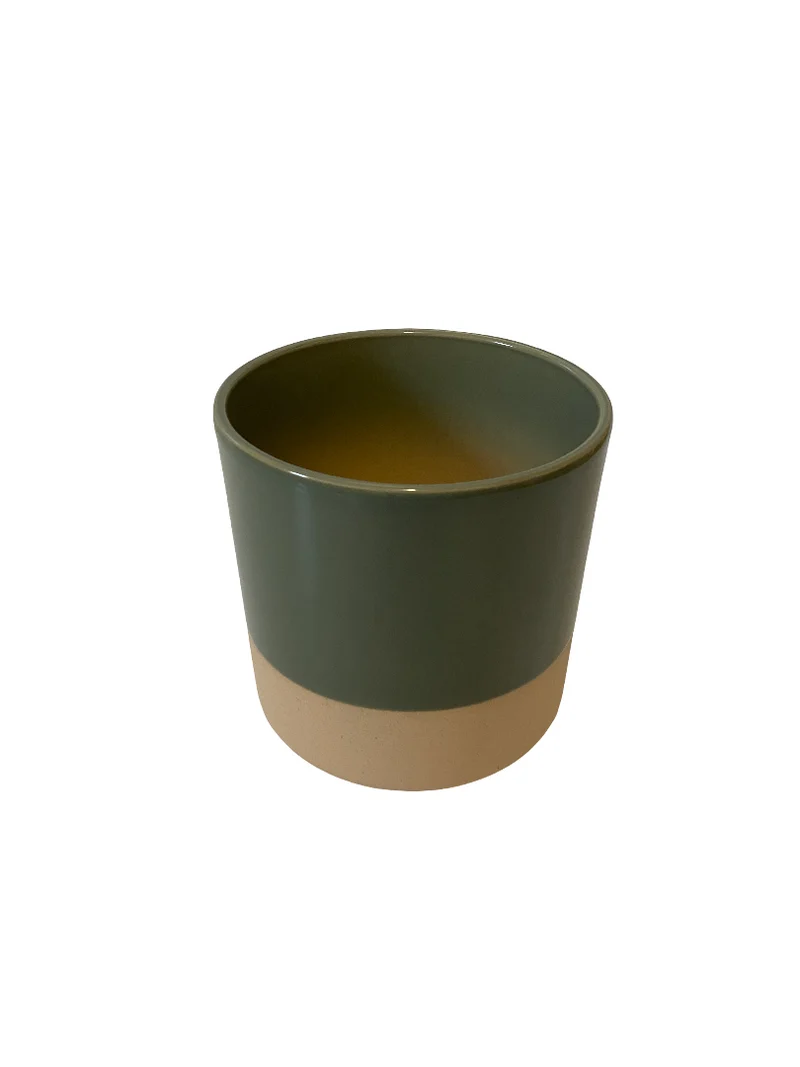 Cilinder Smooth Flowerpot Dusty Green 17cm