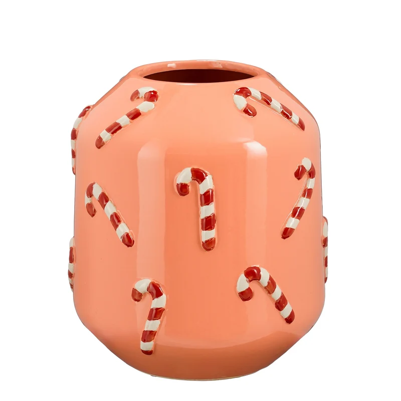 Vaas zuurstok roze - h28xd25,5cm